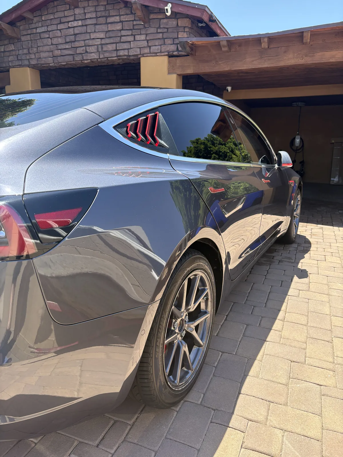 Red Tesla detail